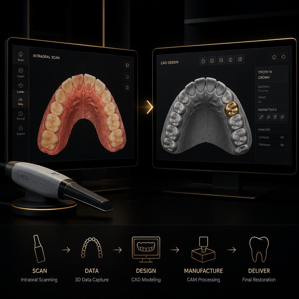 Digital Workflow — Scan to milling-ready design